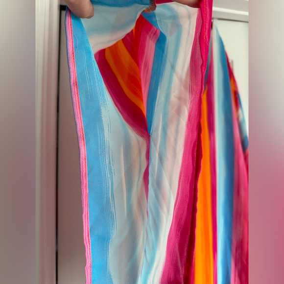 Women’s Large Palms Away Bright Striped‎ Shirt - Picture 6 of 6